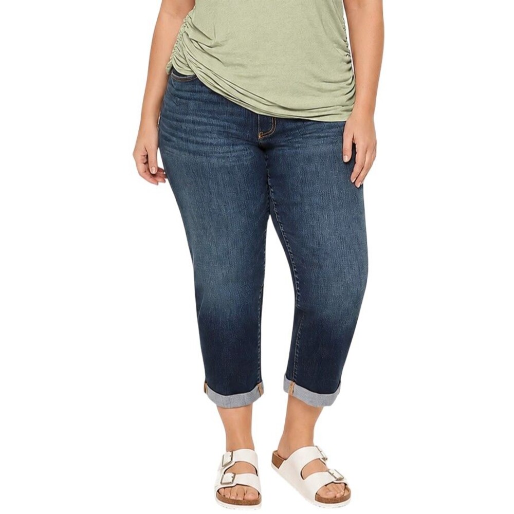 NEW Lane Bryant Boyfriend Capri Women's Plus Size 22 Mid-Rise Roll-Hem Jean Pant